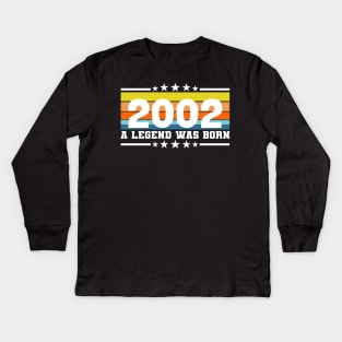 18th Birthday 18 2002 Funny Eighteen now A Legend was born Kids Long Sleeve T-Shirt